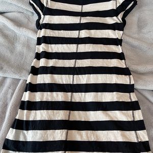 Summer dress- navy and white.